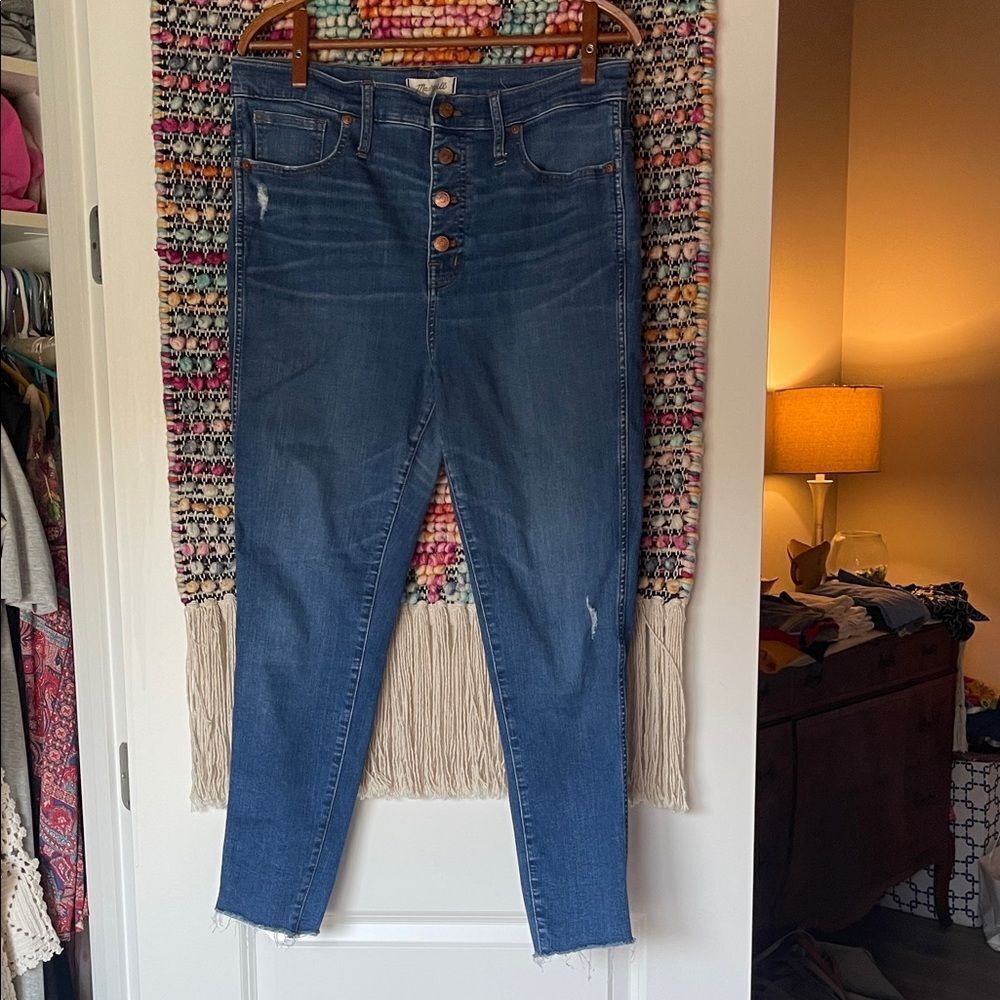 Madewell High Rise Button-Fly Blue Jeans